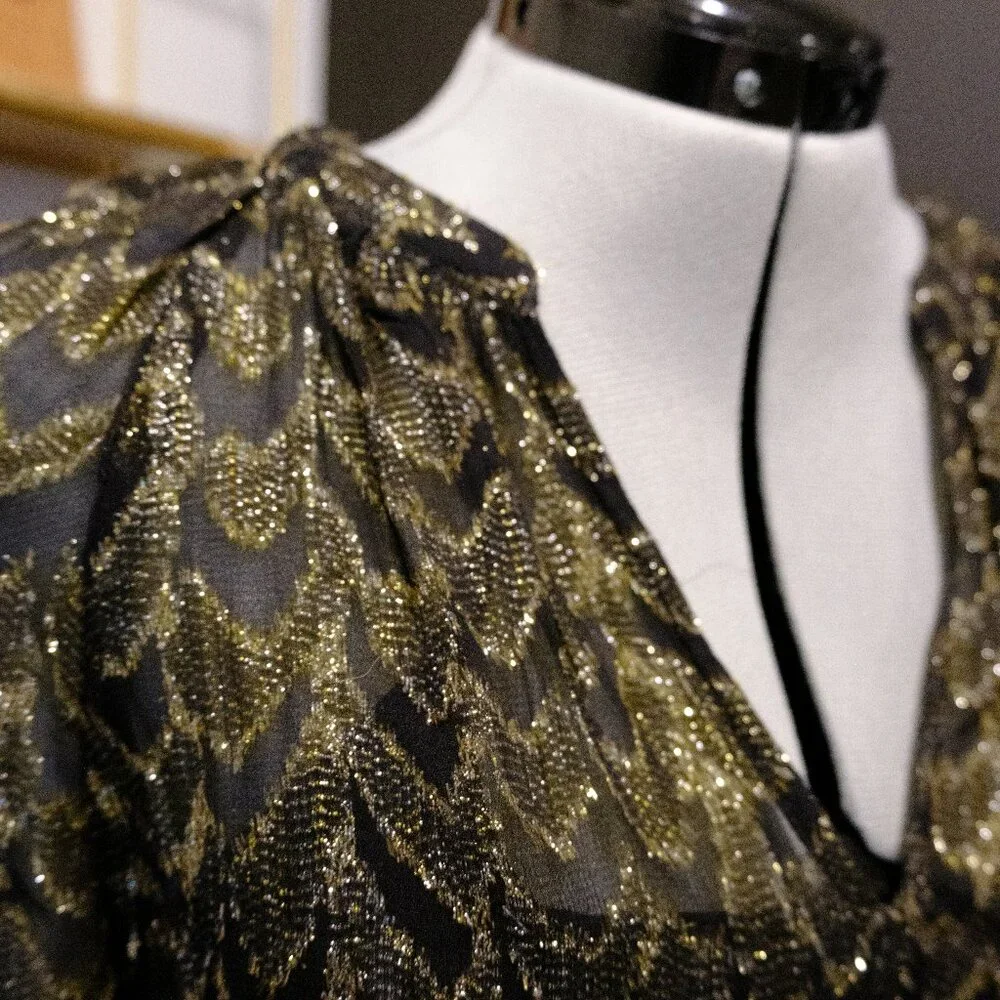 Evereve gold and black metallic blouse - Picture 2 of 5